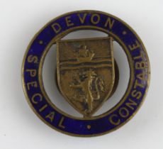 Badge WW1 Devon Special Constabulary lapel badge.