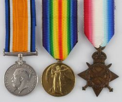 1915 Star Trio (1465 Pte H H Jones Herts Yeo). Later 21st Rifle Brigade. Born South Witham,