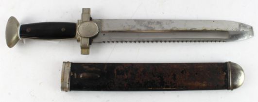 German 3rd Reich Red Cross Enlisted Man's Hewer with scabbard. No markings to blade