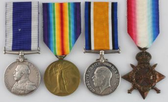 1915 Star Trio (294034 E P Mothersole SPO RN), Naval LSGC Medal GV (294034 E P Mothersole STO PO HMS