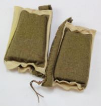 Airborne Parachutists knee protectors, maker stamped plus crows foot and 1943 date, (also used by