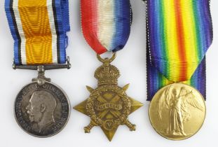 1915 Star Trio (68550 Dvr W Inglis RA) medals posted to South Tottenham. (3)