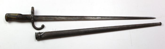 French Gras M1874 Epee Bayonet by scarce maker Deny of Paris in 1880. Good clean blade, scabbard and