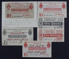 Bradbury Forgeries (6), contemporary 10 Shillings FORGERY, hand drawn and stuck to card, a few