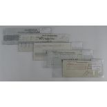 Cheques (12), a group of SPECIMEN cheques, Bank of England, Bristol for National Coal Board (