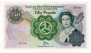Isle of Man 50 Pounds not dated issued 1983, signed W. Dawson, serial number 077761 (IMPM M528,