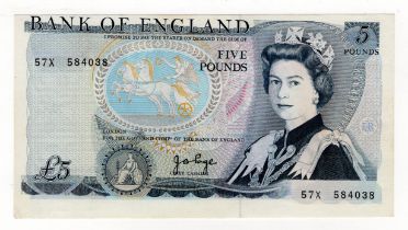 ERROR Page 5 Pounds issued 1973, vertically misplaced design, design also printed slightly