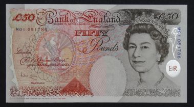 Bailey 50 Pounds (B404) issued 2006, FIRST prefix of mid run 'M01' prefix, serial M01 051786 (