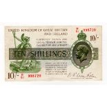 Warren Fisher 10 Shillings (T30) issued 1922 serial R/91 998720 (T30, Pick358) VF