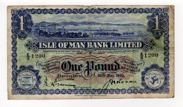 Isle of Man 1 Pound dated 20th May 1940, signed Ronan & Watterson, serial E/3 1200 (IMPM M279,