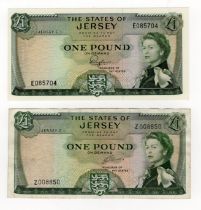 Jersey (2), 1 Pound issued 1963, signed Padgham, serial E085704 (TBB B108a, Pick8a) EF+, 1 Pound