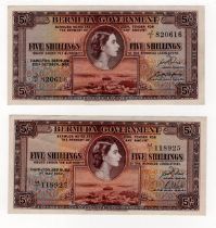 Bermuda (2), 5 Shillings dated 20th October 1952, scarcer first date of issue, portrait Queen