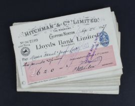 Cheques (50), Lloyds Bank Limited, Banbury, all for Hitchman & Co. Limited Brewery, Chipping Norton,