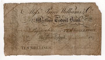 Merthyr Tydvil Bank, Glamorganshire 10 Shillings dated 1819, for Messrs. Peirce Williams & Co. (