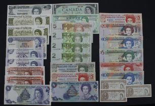 British Commonwealth (27), all notes with portrait of Queen Elizabeth II, including St. Helena 1