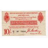 Bradbury 10 Shillings (T12.3) issued 1915, early prefix for type 'A2', 5 digit serial number A2/2