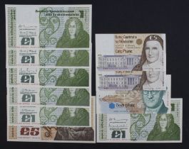 Ireland Republic (10), an Uncirculated group 10 Pounds dated 1999, 5 Pounds (3) dated 1976, 1998 and