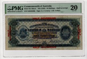 Australia, Commonwealth of Australia 10 Shillings - Half Sovereign issued 1918, signed C.J.