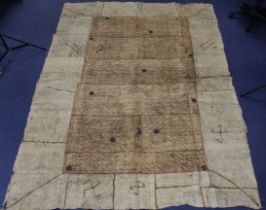 Tonga interest. Large Tonga Tapa cloth, with traditional decoration, of age, 82 x 110 inches approx.