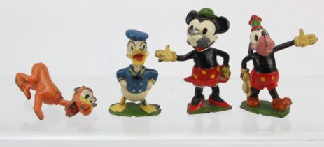 Britains. A group of Disney lead figures by Britains, two complete (Mickey Mouse & Donald Duck),