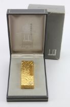 Dunhill gold plated lighter, contained in original case with outer cardboard packaging