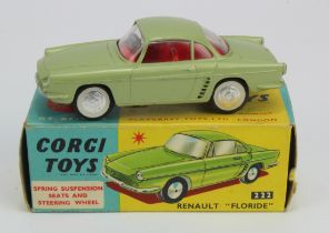 Corgi Toys, no. 222 'Renault Floride 222' (green with white wall tyres), contained in original box