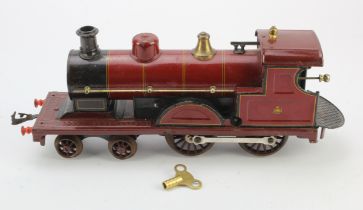 Bing for Bassett Lowke O gauge 4-4-0 locomotive, key present, length (working at time of