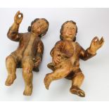 Cherubs. Two large plaster cherub figures, height 44cm appprox.