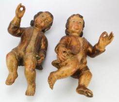 Cherubs. Two large plaster cherub figures, height 44cm appprox.