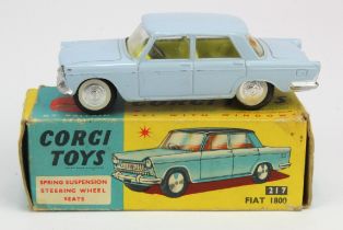 Corgi Toys, no. 217 'Fiat 1800' (pale blue with white wall tyres), contained in original box