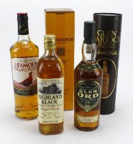 Scotch Whisky. A group of five unopened bottles or Scotch Whisky, comprising Glen Garioch (single