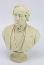 Copeland bust, depicting Disraeli, circa 1878, makers marks to reverse, crack to collar, height 28.