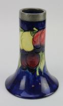 Moorcroft Pottery large vase with pewter rim, makers marks to base, height 25cm approx.