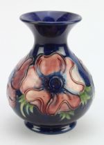 Moorcroft 'Anemone' pattern vase, makers marks to base, height 13cm approx.