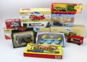 Diecast. A group of mostly boxed diecast models, including Corgi Billy Smarts Circus (97897, 97891),