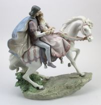 Lladro figure 'Love Story' (no. 5991), depicting a Prince and Maiden on horseback, some repairs,