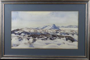 R. Dawson. Watercolour, depicting a mountainous landscape, signed by artist to lower left,