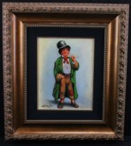 Leighton-Jones, Barry (British 1932 - 2011) Oil on board titled, 'Artful dodger' (2005). Signed