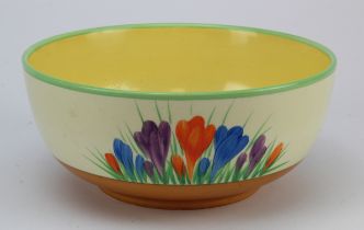 Clarice Cliff Staffordshire Crocus pattern bowl (no. 871), diameter 21.5cm approx.