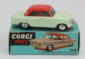 Corgi Toys, no. 207 'Standard Vanguard III Saloon' (two tone off white & red), contained in original