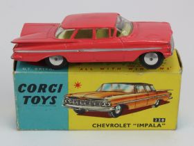 Corgi Toys, no. 220 'Chevrolet Impala' (pink), contained in original box