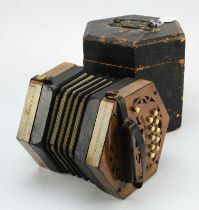 German Broad Reeds 21 button concertina, contained in original case