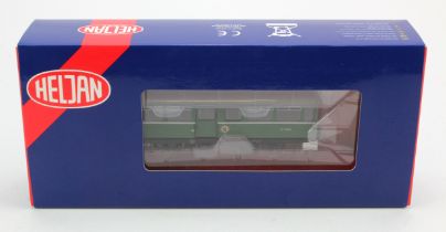 Heljan boxed OO gauge locomotive 'AC Cars Railbus W79976 BR Light Green Livery with Speed