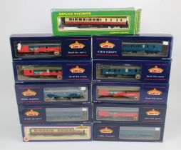 Bachmann. Eleven boxed mostly Bachmann OO gauge coaches (one Replica Railways), including 39-182,