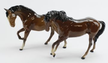 Beswick. Two large Beswick horses, tallest 18cm approx.