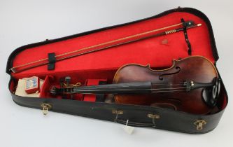 Violin with makers label inside 'Joseph Guarnerius fecit Cremonae anno 17, IHS', back length