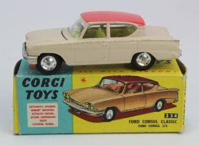 Corgi Toys, no. 234 'Ford Consul Classic 315' (cream & pink), contained in original box