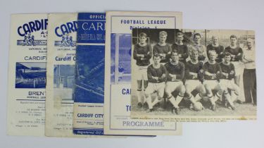 Cardiff City programmes v Brentford 1951, v Luton 1951, v Tottenham 1961 x2. Plus a 1960's Cardiff