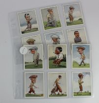 Churchman - Prominent Golfers, L size set of 12 cards in pages, (includes no.5 Jones) VG - EXC cat