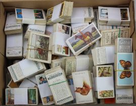 Clarks shoebox packed with loose cigarette card sets and part sets. G-VG (Qty)
